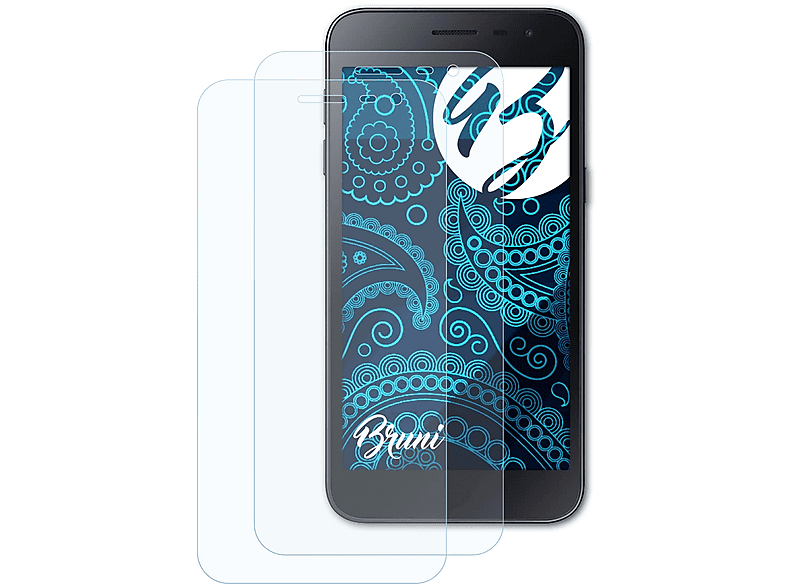 BRUNI 2x Basics-Clear J2 Galaxy Schutzfolie(für Pure) Samsung