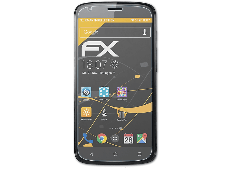 ATFOLIX 3x FX-Antireflex Displayschutz(für Brondi 730 4G)