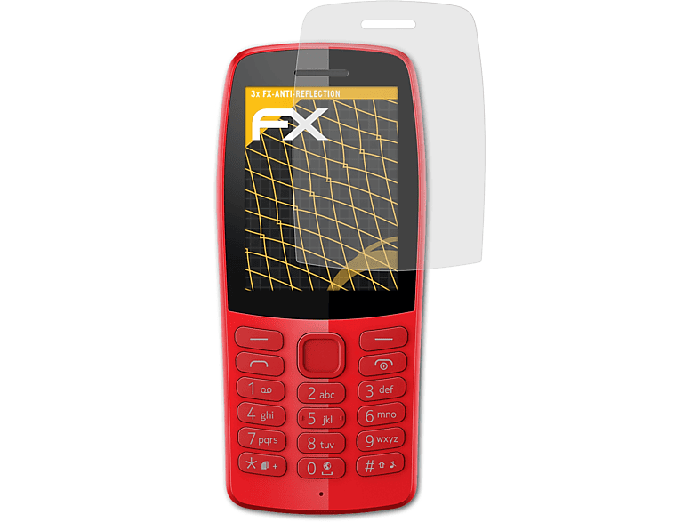 Nokia 210) FX-Antireflex Displayschutz(für 3x ATFOLIX
