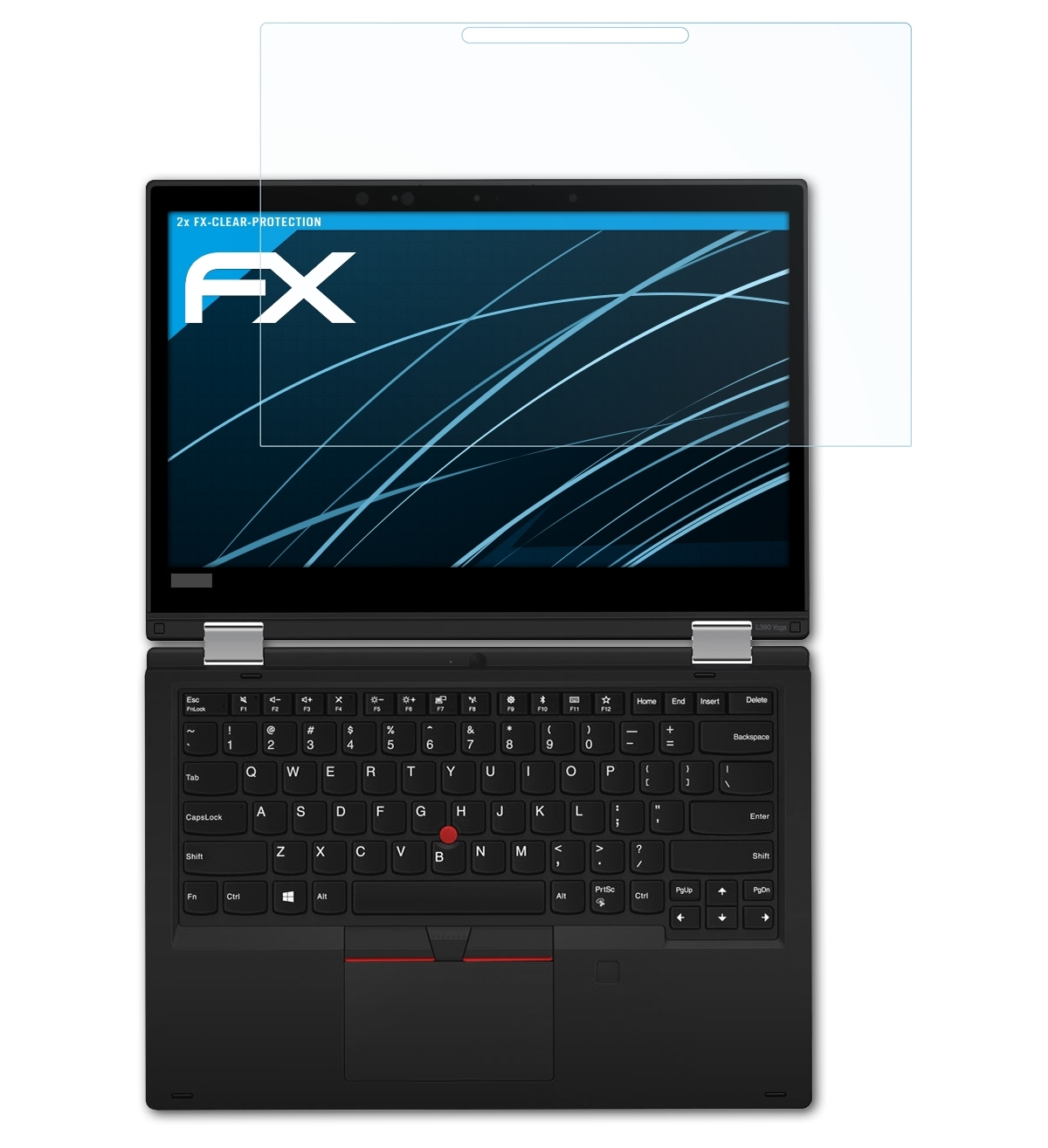 ATFOLIX 2x FX-Clear Displayschutz(für L390 Lenovo ThinkPad Yoga)