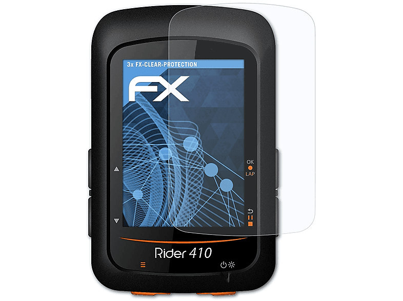 ATFOLIX 3x FX-Clear Displayschutz(für Bryton Rider 410)