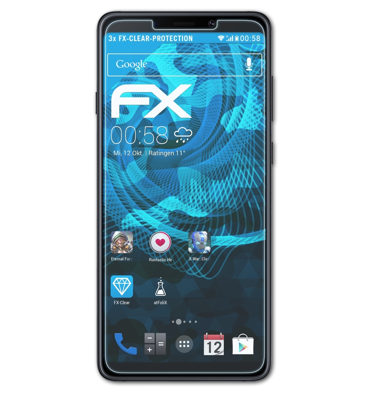 Galaxy (2018)) A9 3x FX-Clear Displayschutz(für ATFOLIX Samsung