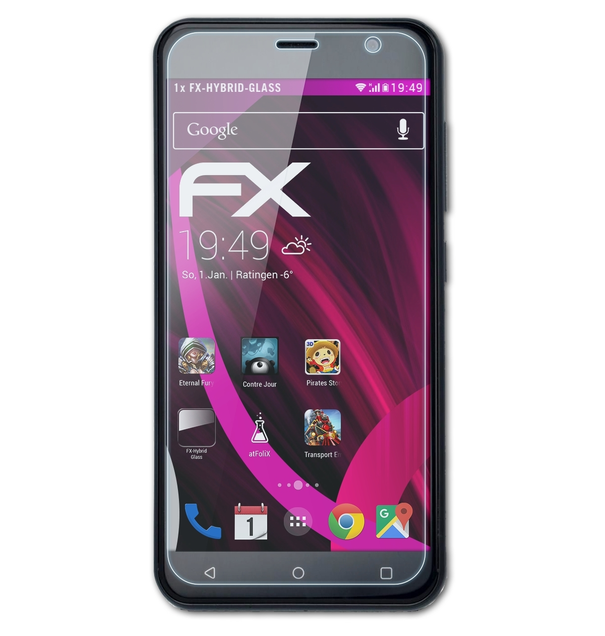 ATFOLIX FX-Hybrid-Glass Schutzglas(für myPhone 6 Fun LITE)