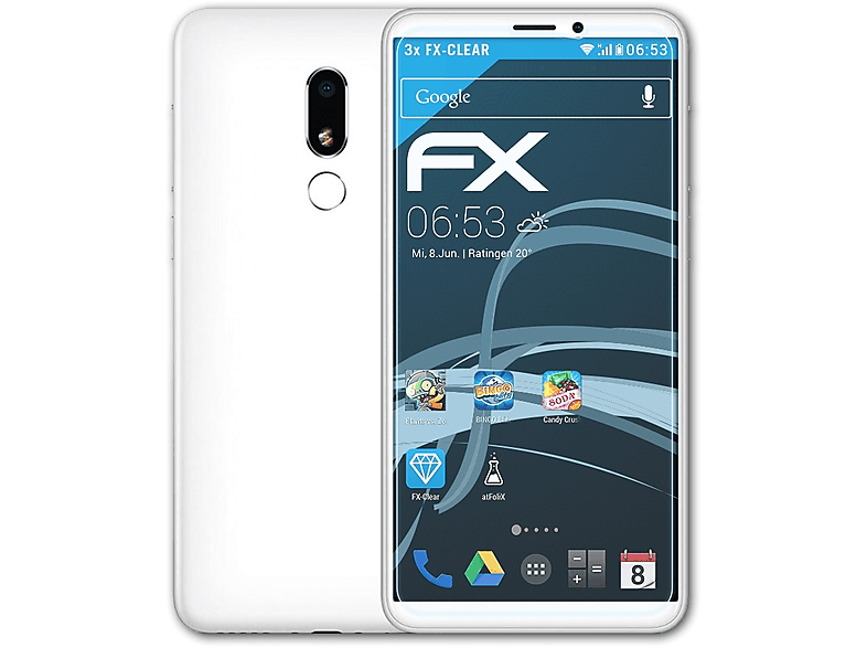 Meizu M8 Displayschutz(für ATFOLIX FX-Clear lite) 3x