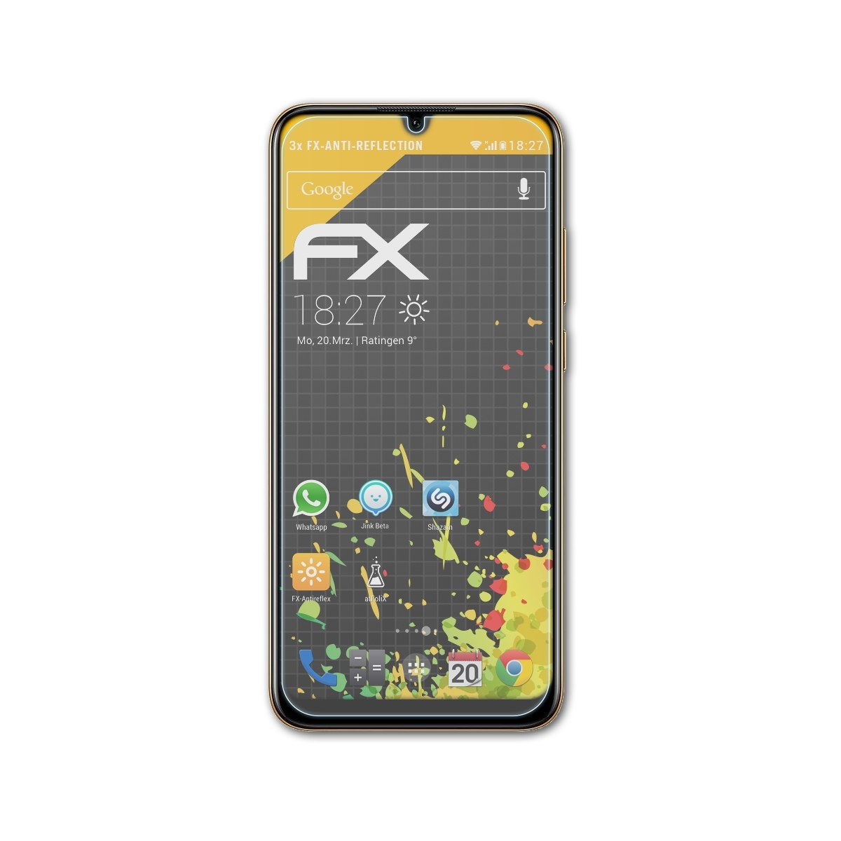 ATFOLIX 3x Huawei FX-Antireflex Displayschutz(für 2019) Prime Y6
