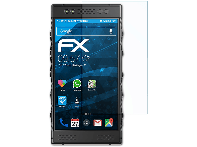 ATFOLIX 3x FX-Clear Displayschutz(für Red Hydrogen One)