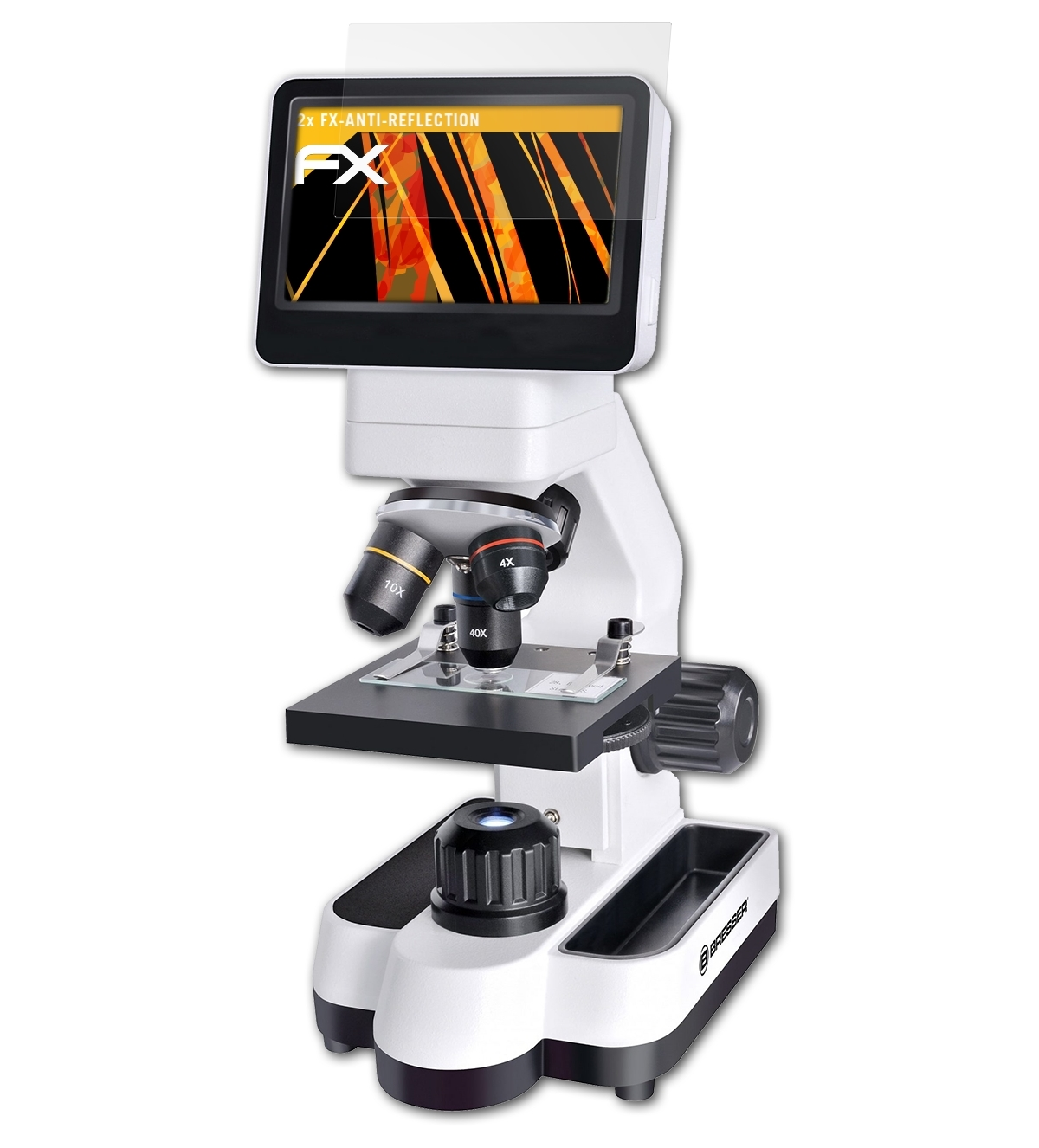 ATFOLIX Mikroskop) 2x Bresser Touch LCD Displayschutz(für FX-Antireflex