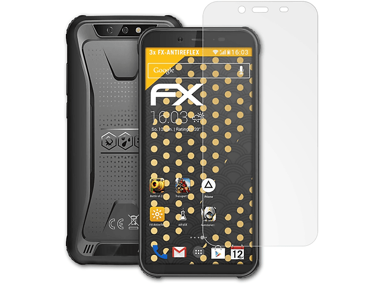 ATFOLIX 3x FX-Antireflex Displayschutz(für Blackview BV5500)
