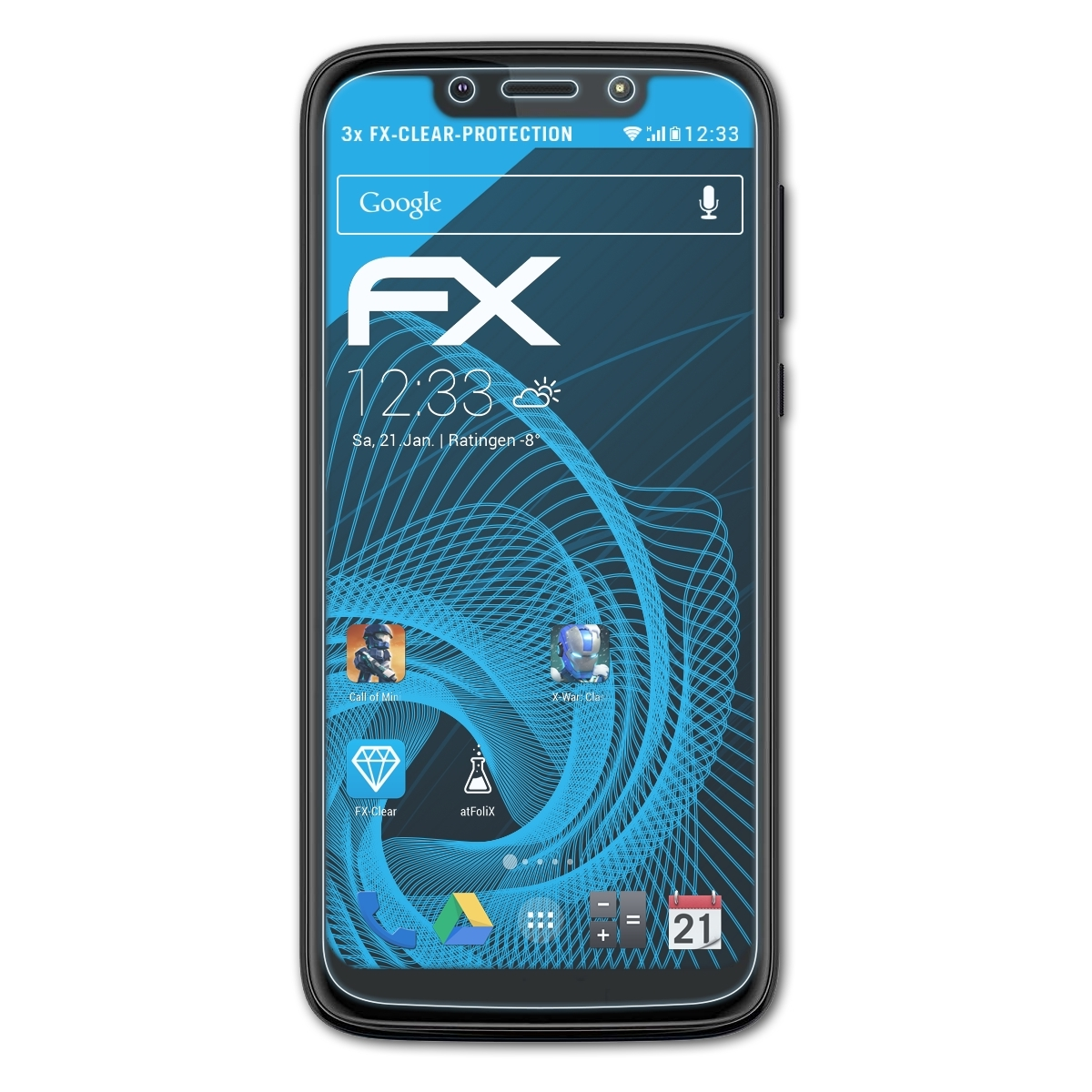 ATFOLIX 3x FX-Clear Displayschutz(für Play) Motorola G7 Lenovo Moto