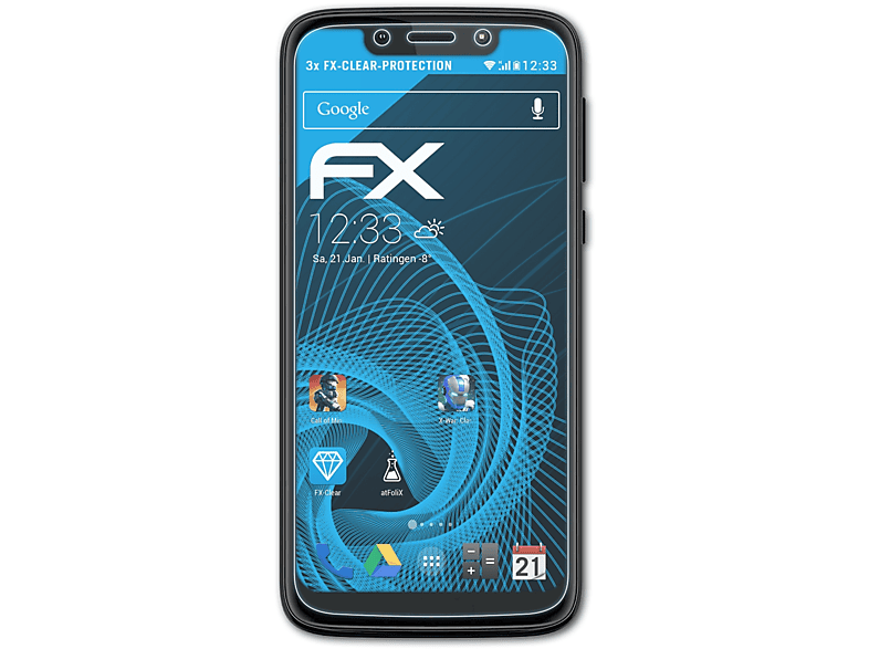 ATFOLIX 3x FX-Clear Displayschutz(für Lenovo Motorola Moto G7 Play)
