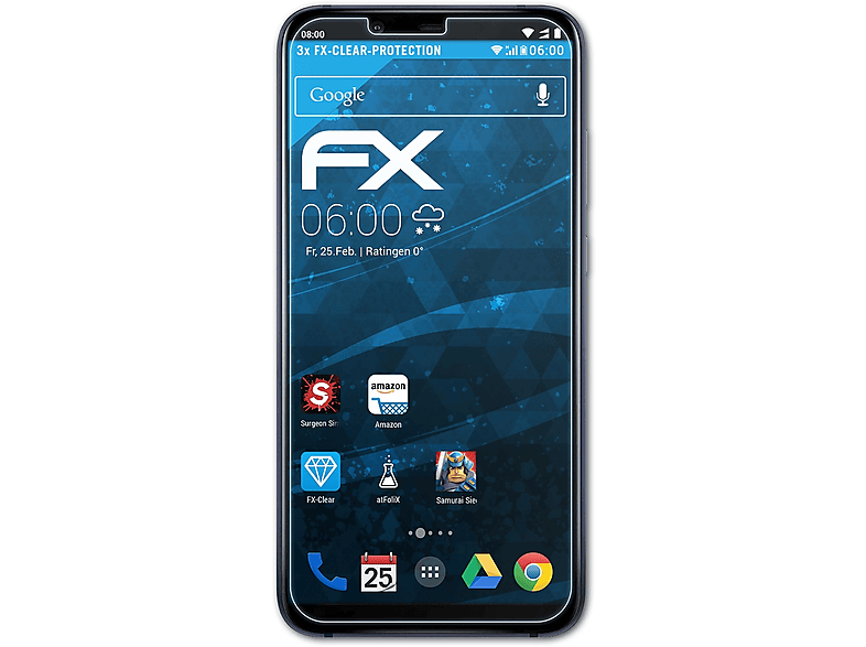 ATFOLIX 3x FX-Clear Displayschutz(für Nokia 8.1)