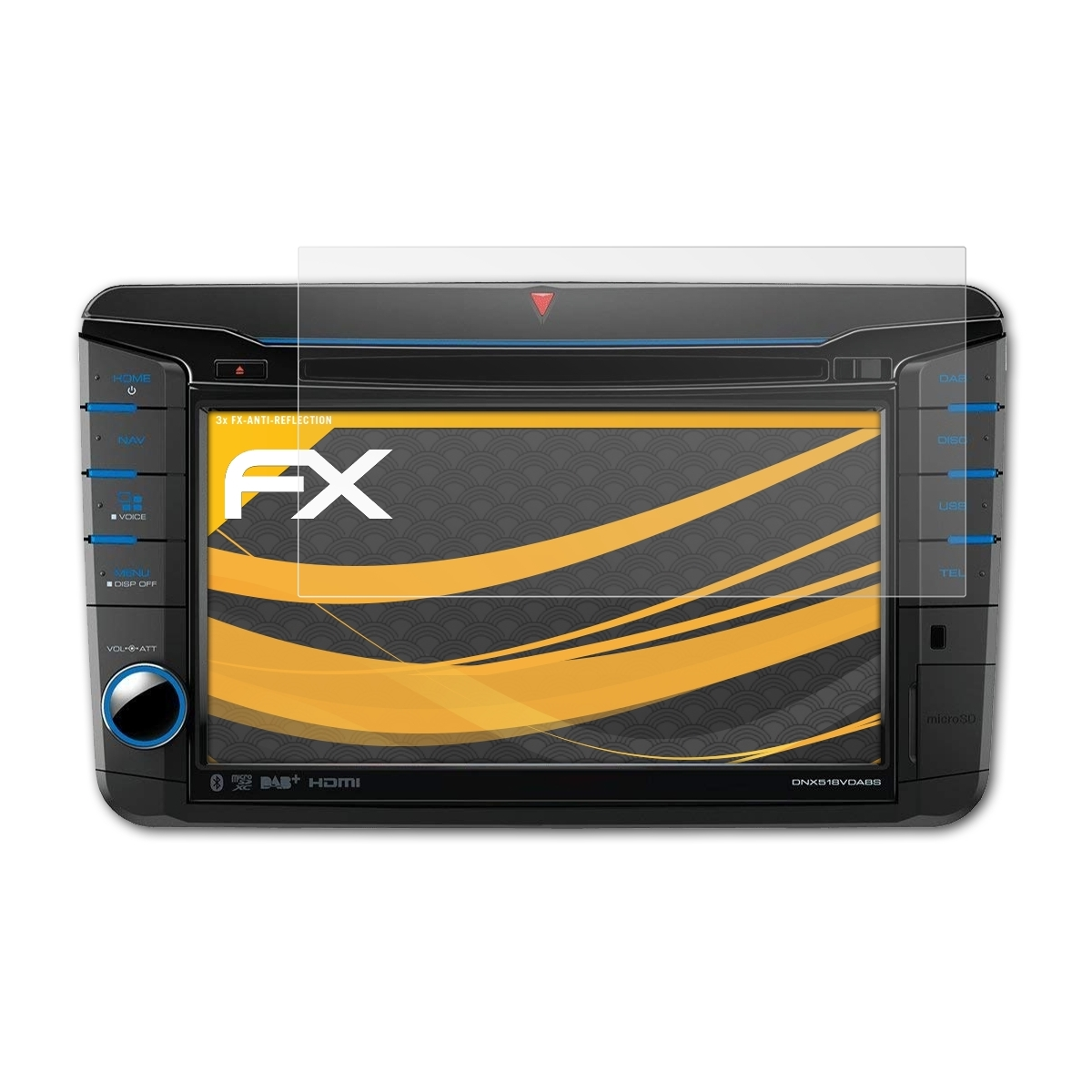 ATFOLIX 3x Kenwood FX-Antireflex Displayschutz(für DNX518VDABS)