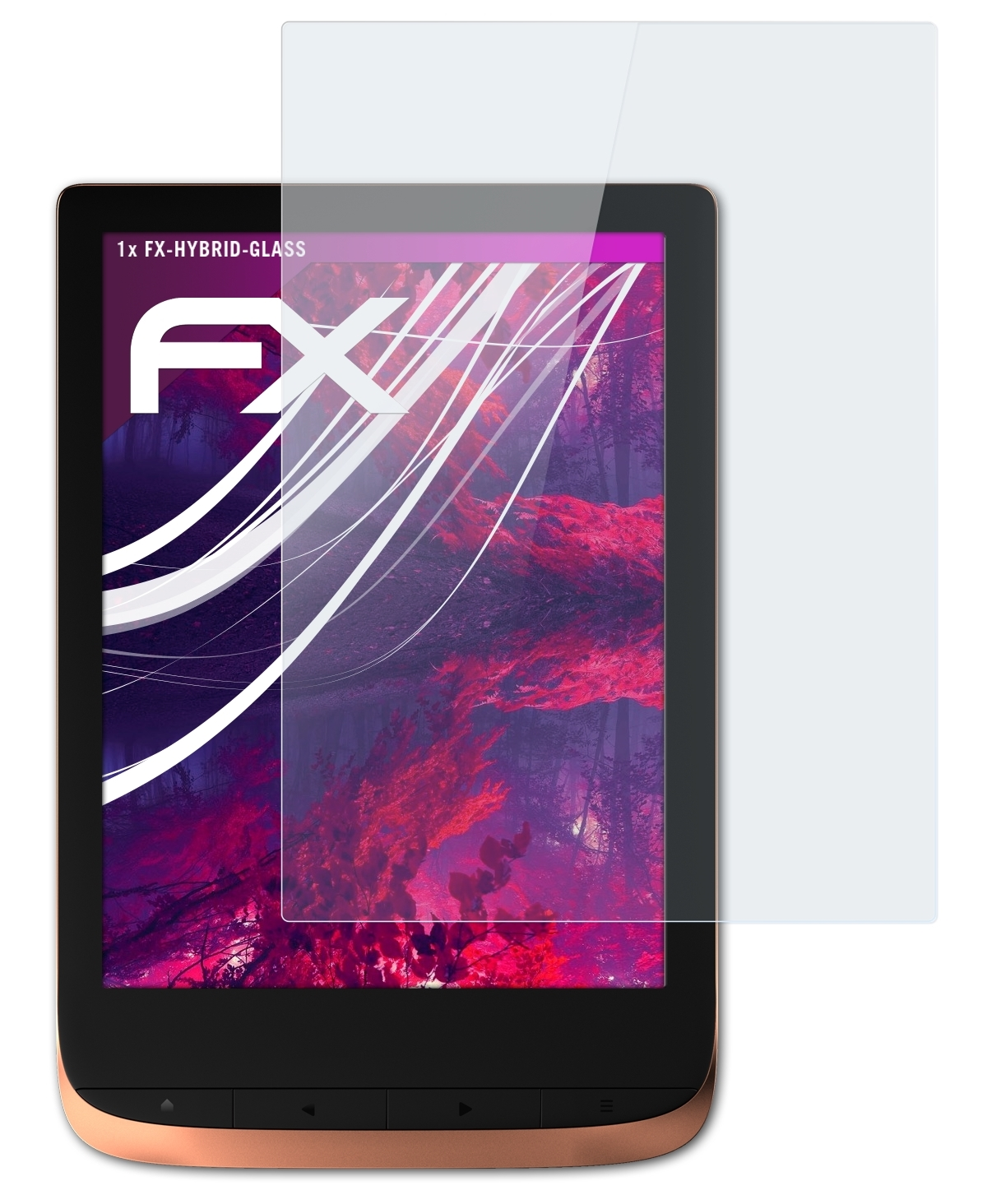 Schutzglas(für 3) Touch PocketBook ATFOLIX HD FX-Hybrid-Glass