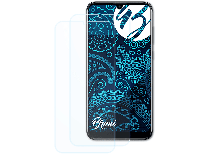 BRUNI 2x 2019) Schutzfolie(für Huawei Y7 Basics-Clear