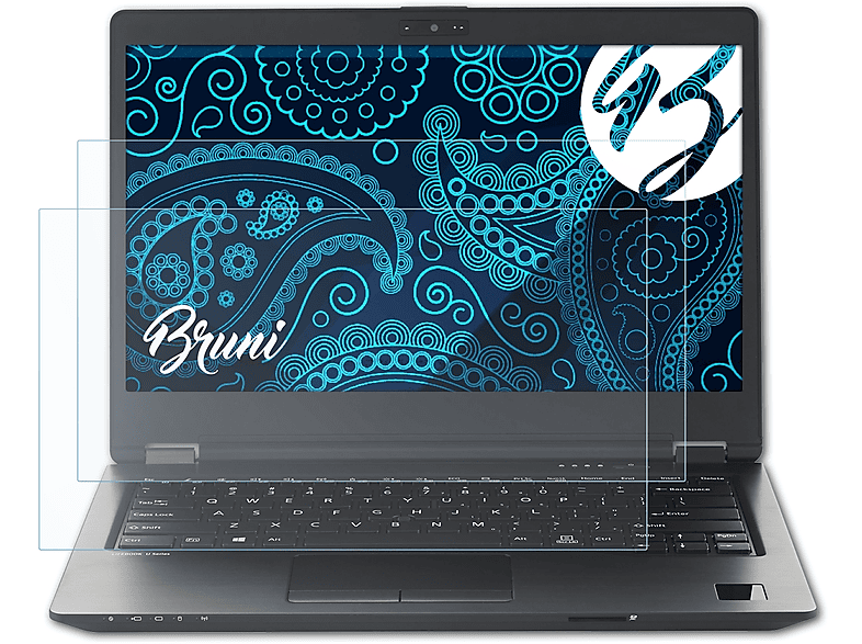 BRUNI 2x Basics-Clear Schutzfolie(für Fujitsu Lifebook U748)