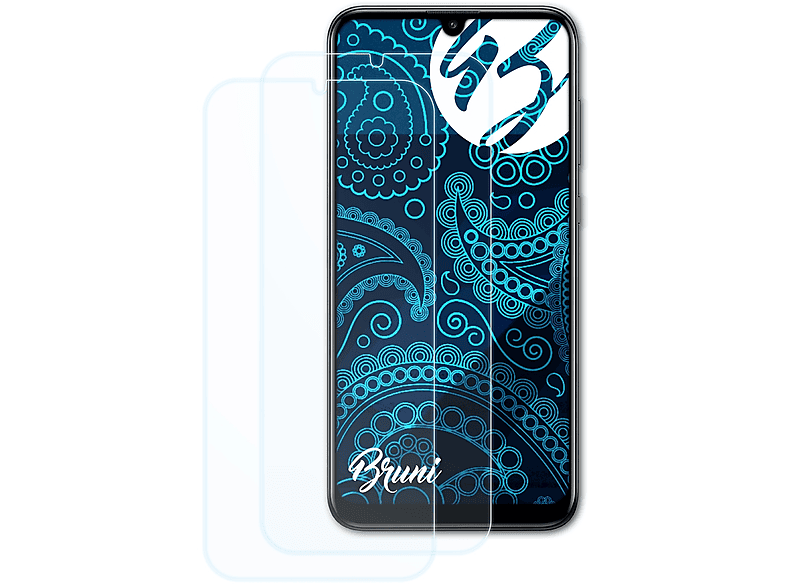 2x 2019) Huawei Y7 Schutzfolie(für BRUNI Prime Basics-Clear