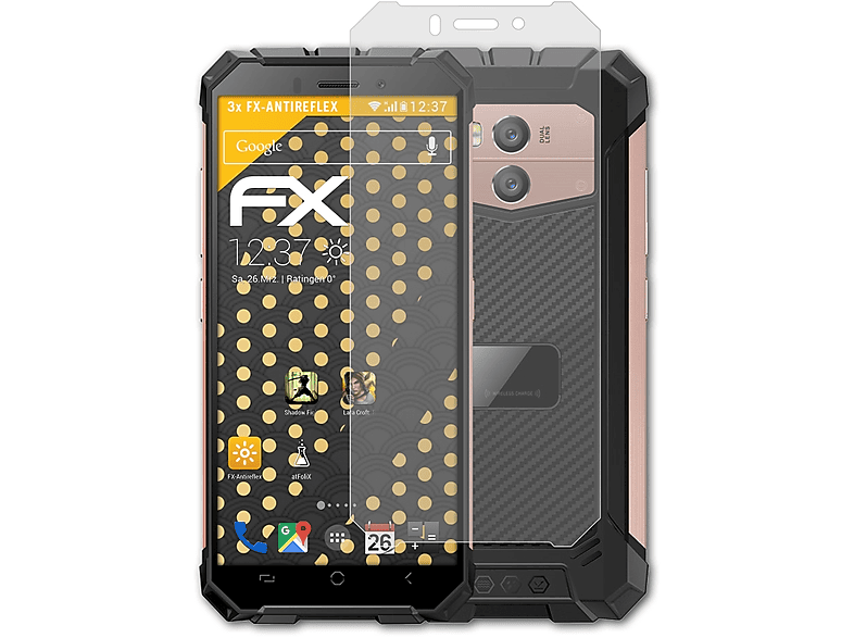 FX-Antireflex 3x Ulefone Displayschutz(für ATFOLIX X2) Armor