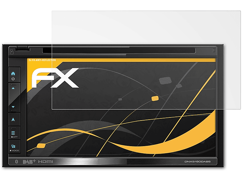 ATFOLIX 3x FX-Antireflex Displayschutz(für Kenwood DNX5180DABS)