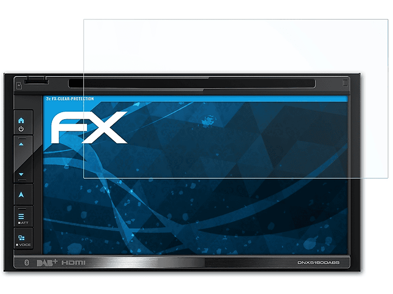 ATFOLIX 3x FX-Clear Displayschutz(für Kenwood DNX5180DABS)