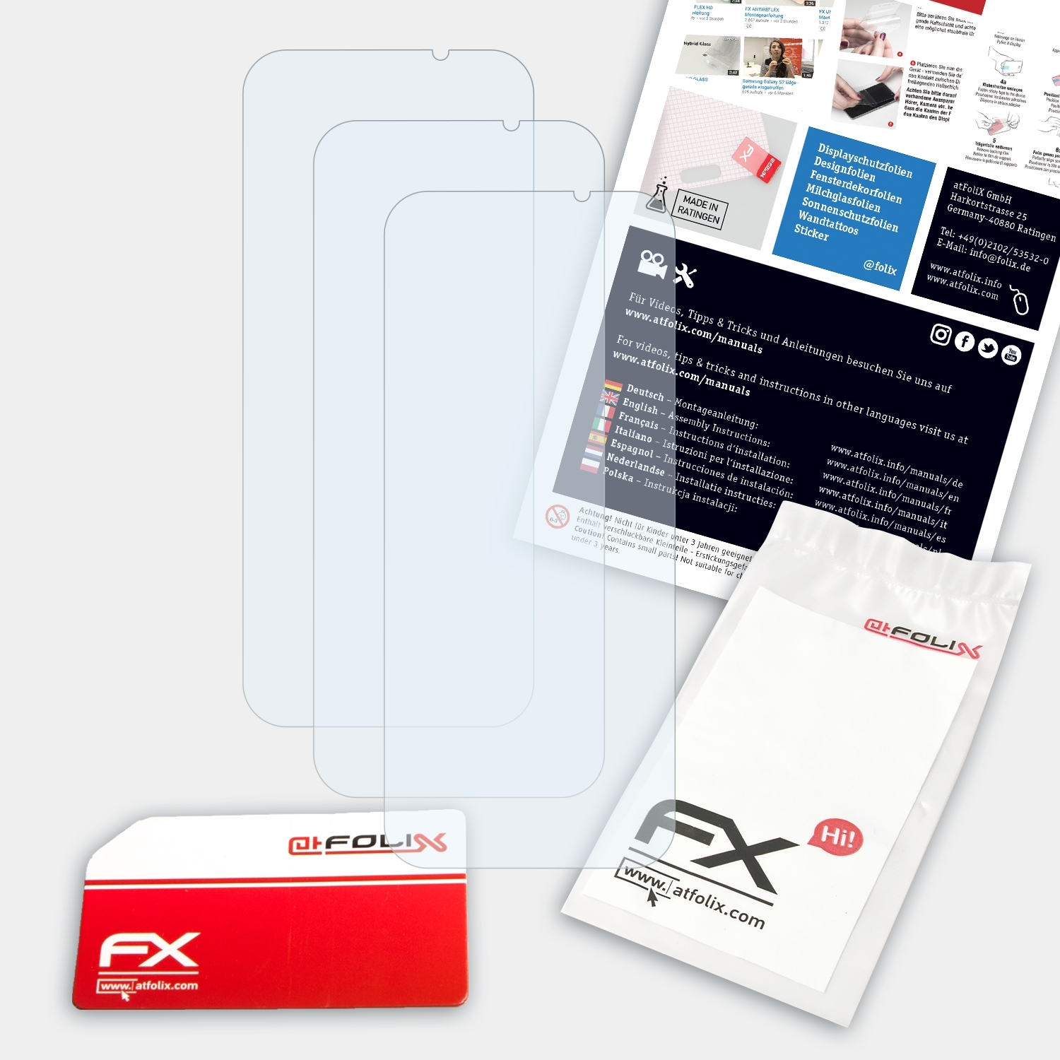 Displayschutz(für Xiaomi Shark 2) Black 3x FX-Clear ATFOLIX