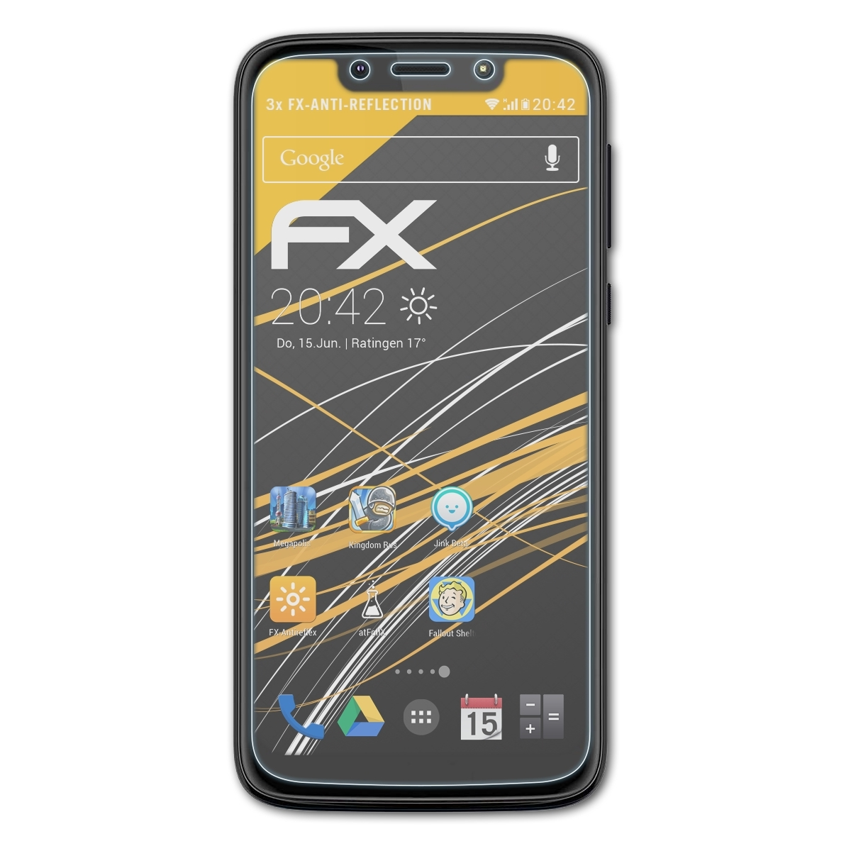 ATFOLIX 3x FX-Antireflex Displayschutz(für G7 Play) Moto Motorola Lenovo