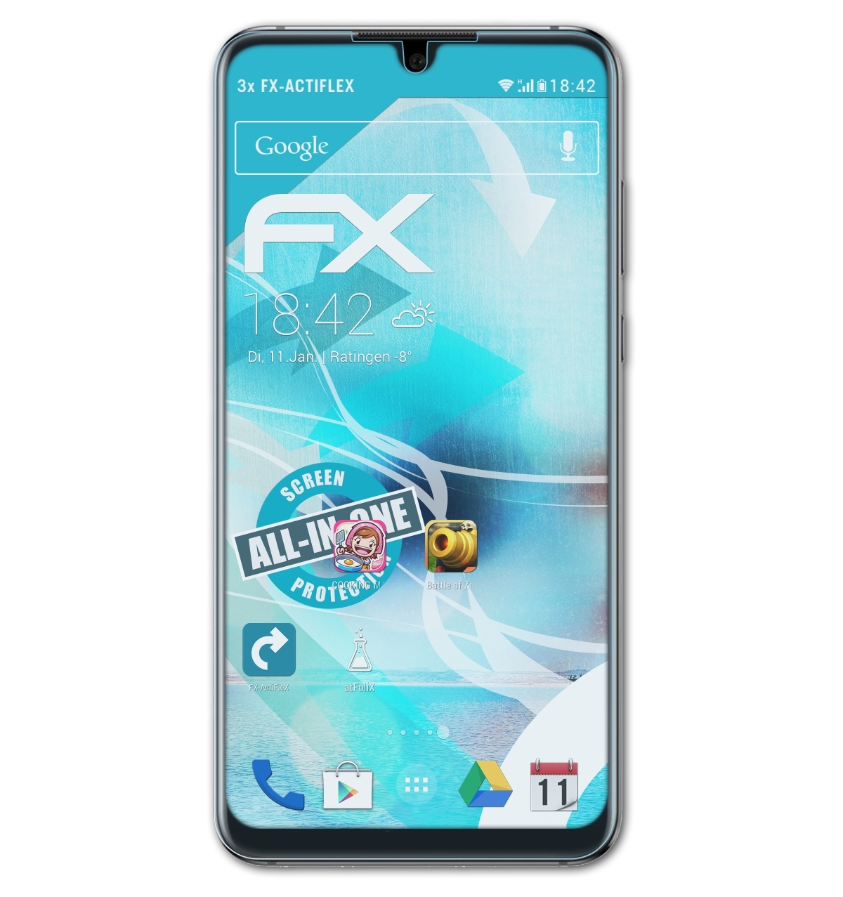 3x Y Max) Huawei FX-ActiFleX ATFOLIX Displayschutz(für