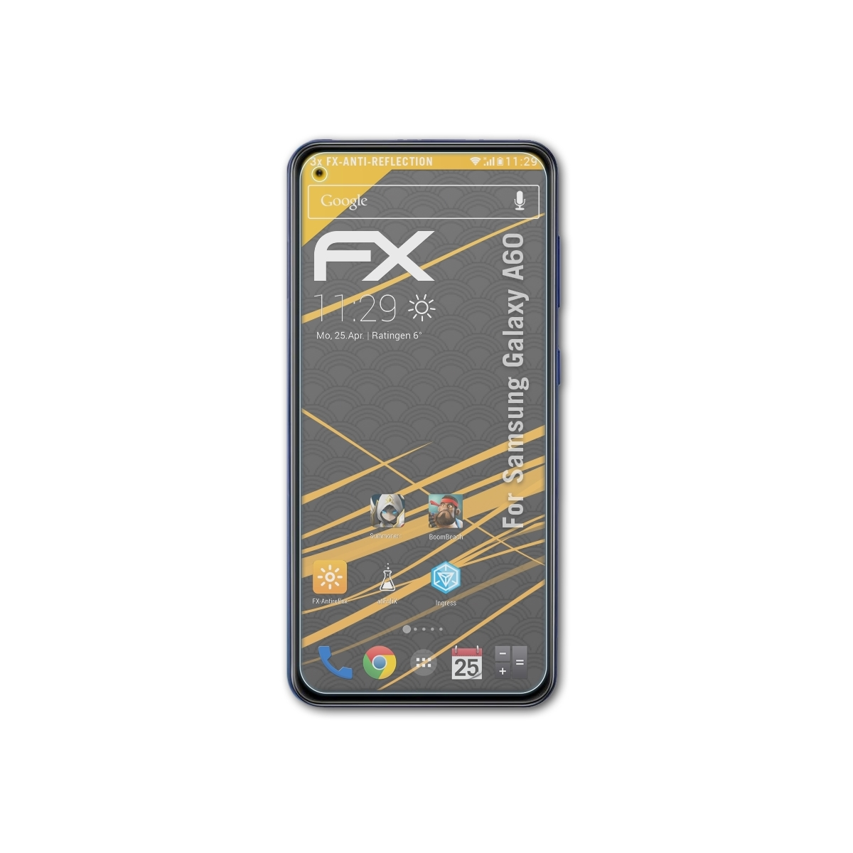Displayschutz(für Galaxy ATFOLIX A60) Samsung 3x FX-Antireflex