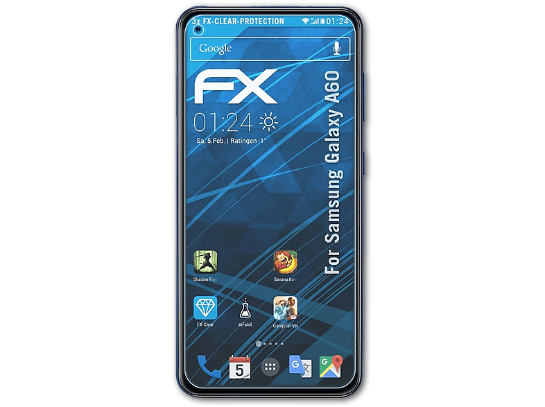 ATFOLIX 3x FX-Clear Displayschutz(für A60) Galaxy Samsung