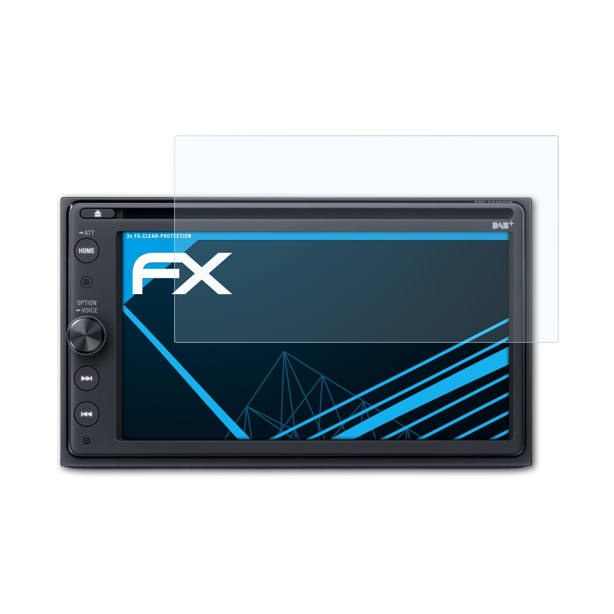ATFOLIX 3x FX-Clear Displayschutz(für Sony XAV-AX205DB)