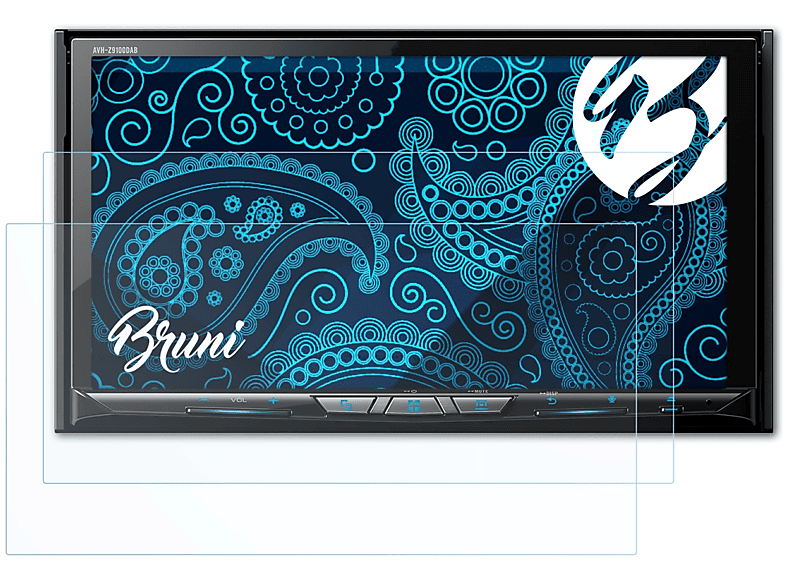 Basics-Clear Pioneer AVH-Z9100DAB) BRUNI Schutzfolie(für 2x