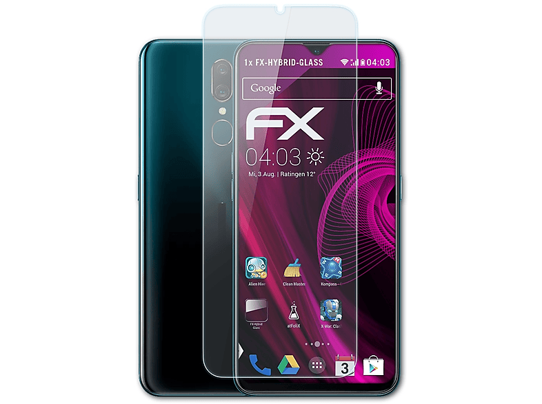 Oppo FX-Hybrid-Glass A9) ATFOLIX Schutzglas(für