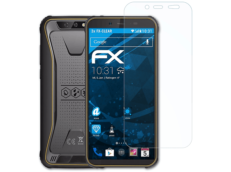 ATFOLIX Blackview BV5500 3x Pro) FX-Clear Displayschutz(für