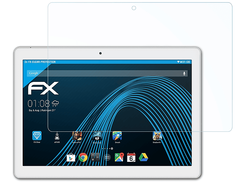 ATFOLIX 2x FX-Clear Displayschutz(für Archos Oxygen 101 4G) | Tabletschutzfolien