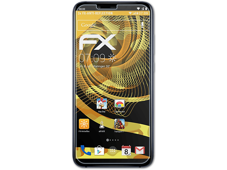 FX-Antireflex Nokia 8.1) ATFOLIX Displayschutz(für 3x