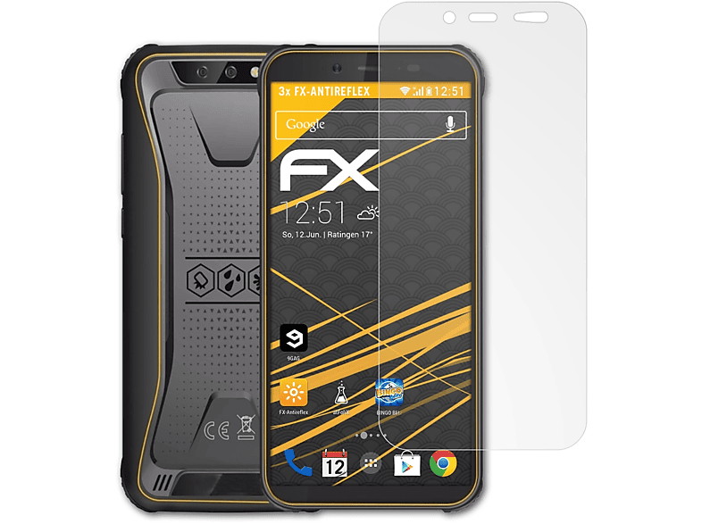ATFOLIX 3x FX-Antireflex Displayschutz(für Blackview BV5500 Pro)