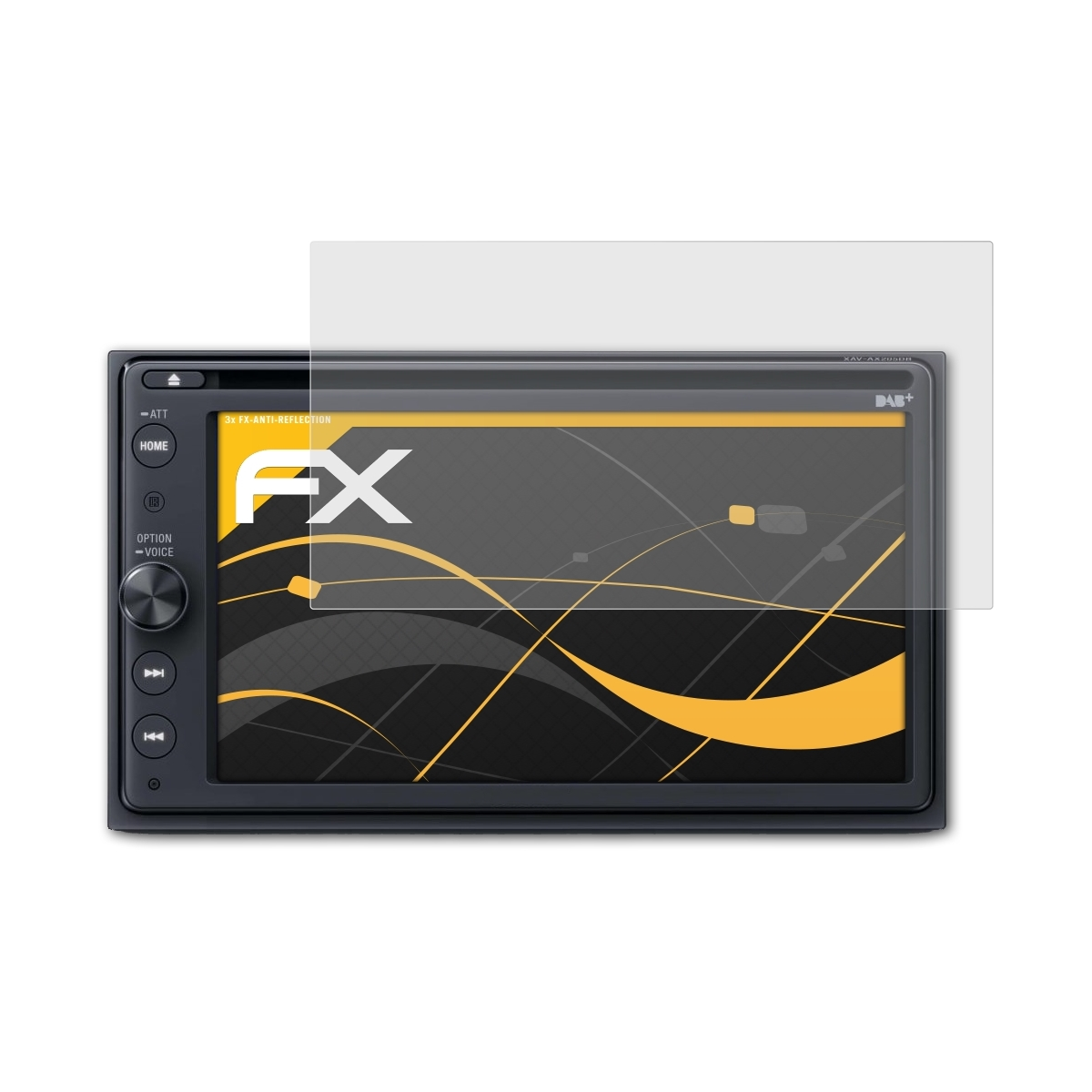 Displayschutz(für ATFOLIX XAV-AX205DB) Sony 3x FX-Antireflex