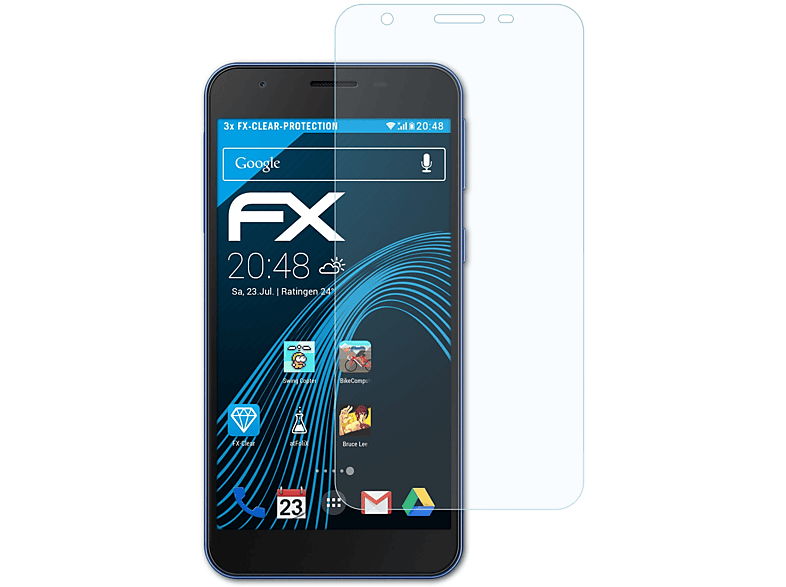 3x FX-Clear Displayschutz(für ATFOLIX A2 Core) Galaxy Samsung