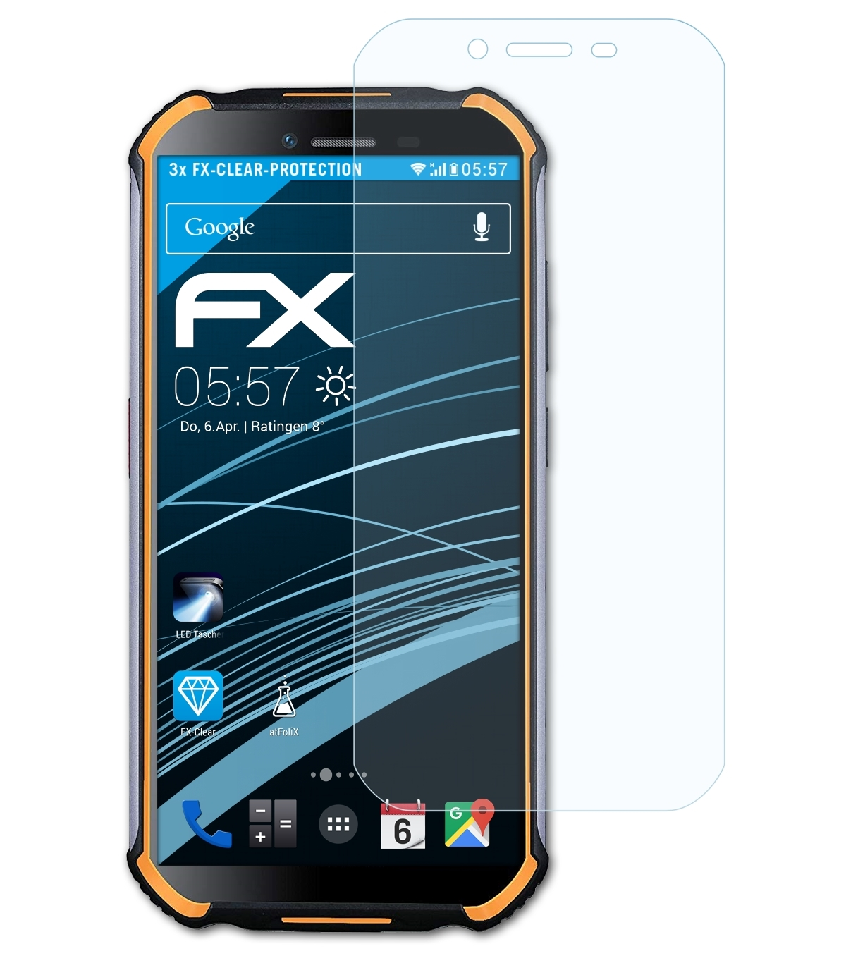 3x Doogee S40) FX-Clear ATFOLIX Displayschutz(für