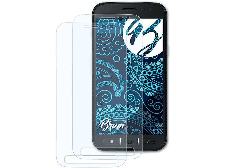 BRUNI 2x Basics-Clear Schutzfolie(für 4s) Samsung XCover Galaxy