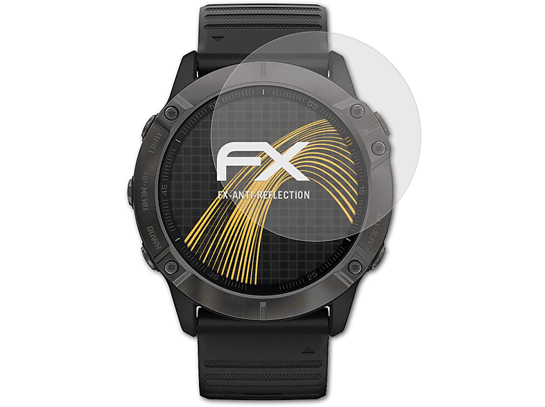 ATFOLIX 3x FX-Antireflex Garmin Displayschutz(für 6X (51mm)) Fenix