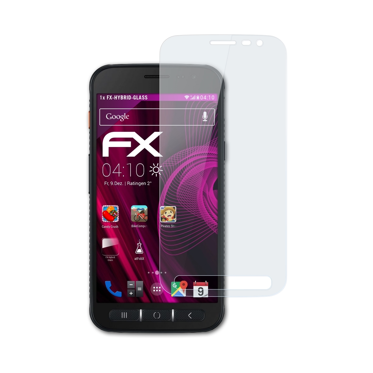 Samsung XCover FX-Hybrid-Glass 4s) Galaxy ATFOLIX Schutzglas(für