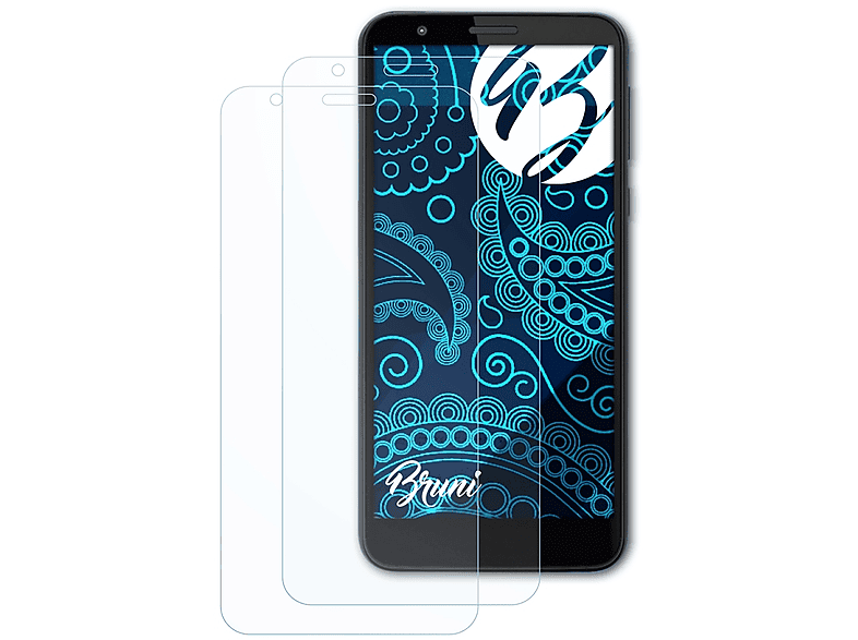 BRUNI 2x Basics-Clear Schutzfolie(für Motorola Moto E6)