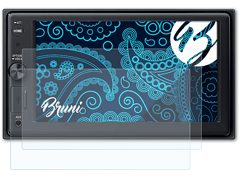 BRUNI 2x Basics-Clear Schutzfolie(für XAV-AX1005DB) Sony