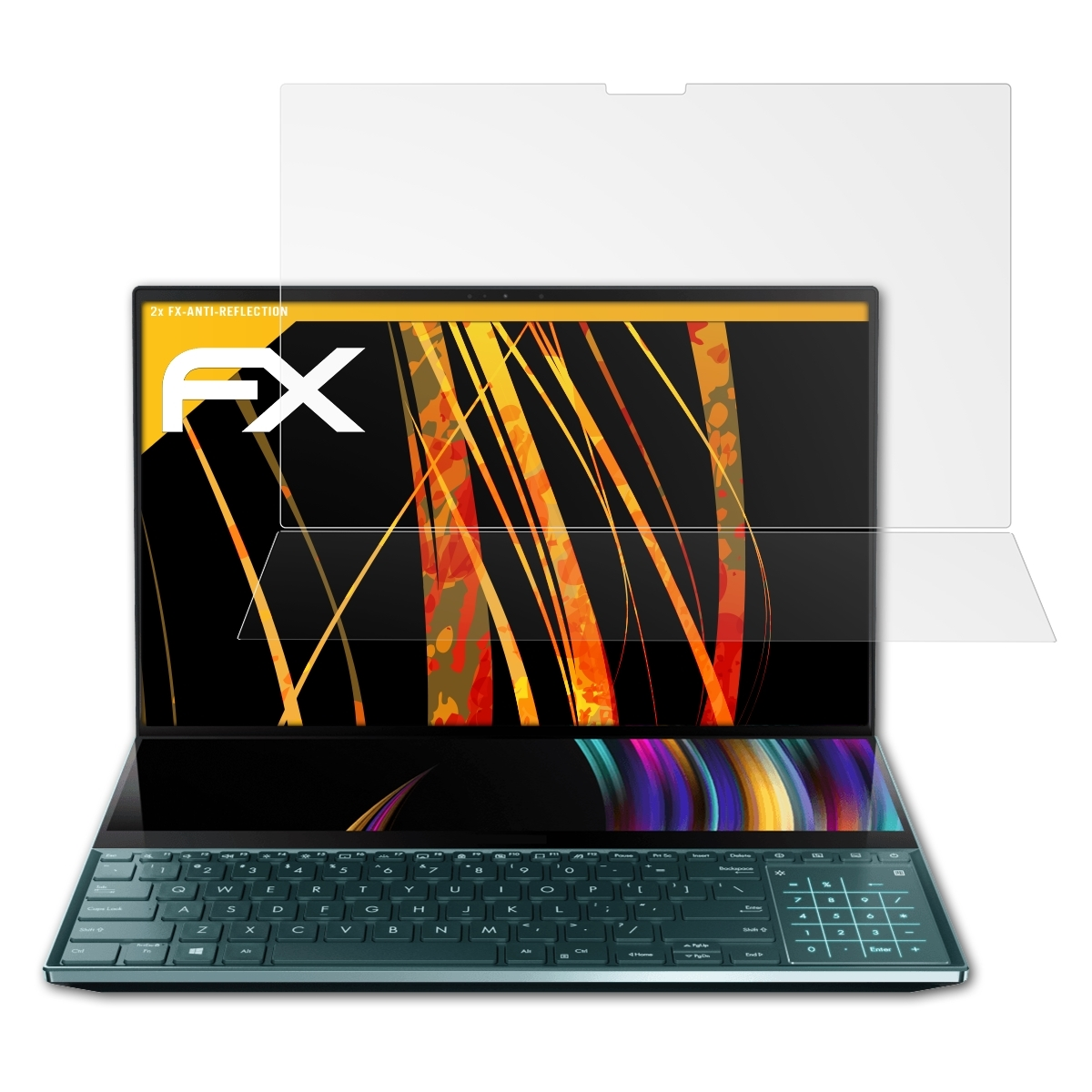 ATFOLIX 2x FX-Antireflex Displayschutz(für Asus inch)) (15.6 Pro Duo ZenBook