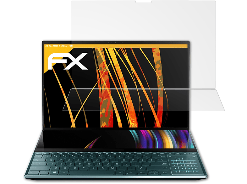 ATFOLIX 2x FX-Antireflex Displayschutz(für Asus ZenBook Pro Duo (15.6 inch))