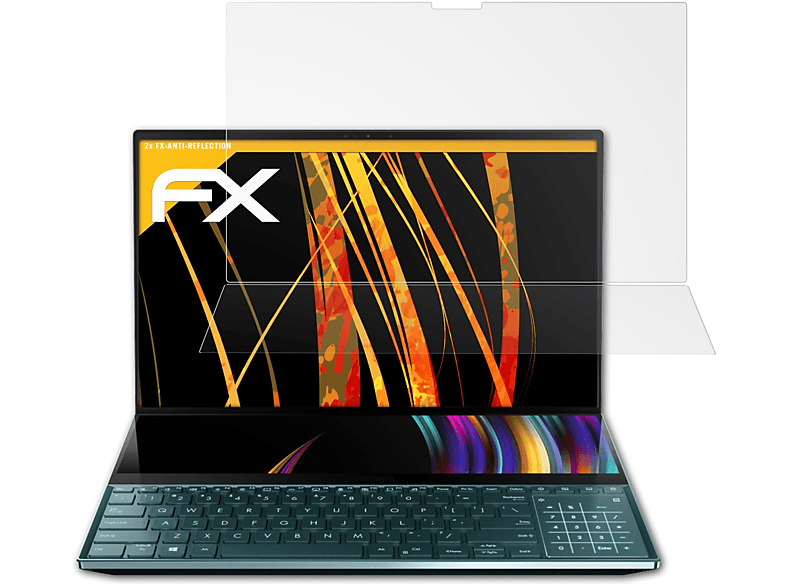 ATFOLIX 2x FX-Antireflex Displayschutz(für Asus inch)) (15.6 Pro Duo ZenBook