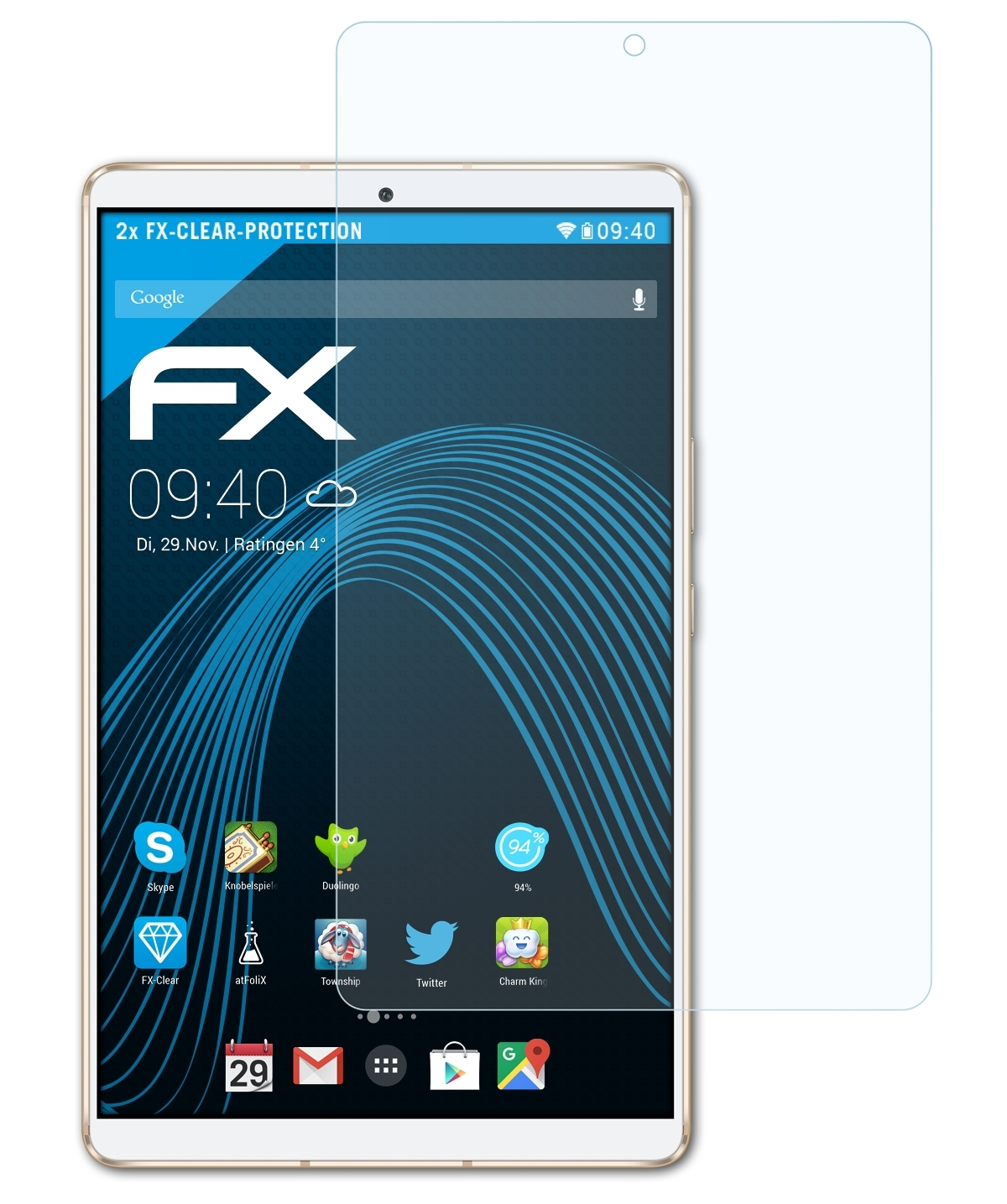 MediaPad Huawei FX-Clear M6 8.4) 2x ATFOLIX Displayschutz(für