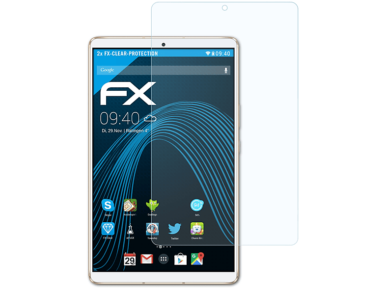 ATFOLIX 2x FX-Clear Displayschutz(für Huawei MediaPad M6 8.4)