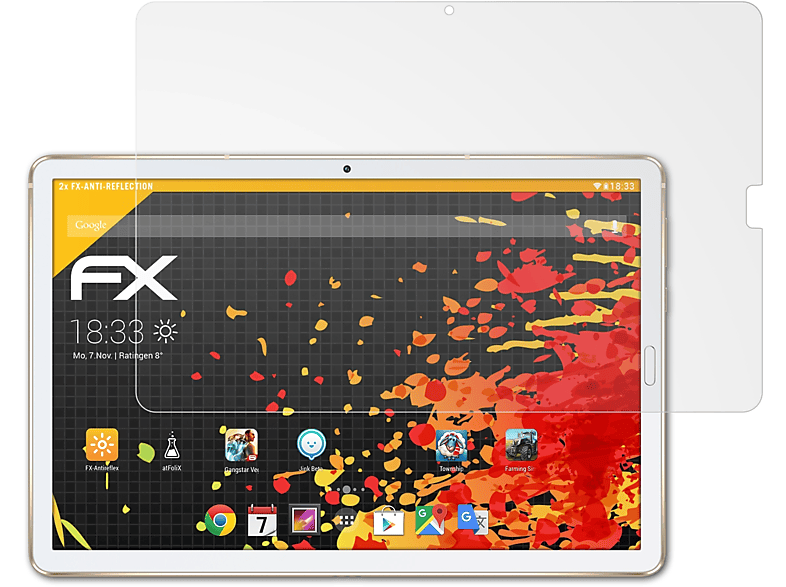 ATFOLIX 2x FX-Antireflex Displayschutz(für Huawei MediaPad M6 10.8)