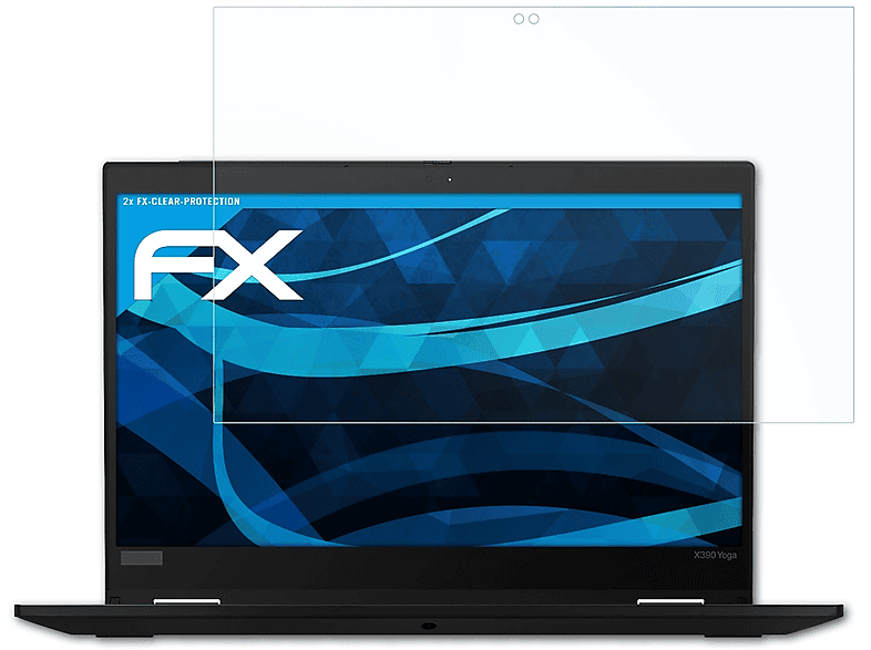 ATFOLIX 2x FX-Clear Displayschutz(für Lenovo ThinkPad X390 Yoga)